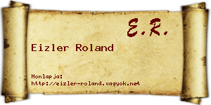Eizler Roland névjegykártya